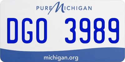 MI license plate DGO3989