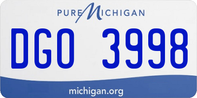 MI license plate DGO3998
