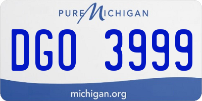 MI license plate DGO3999