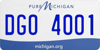 MI license plate DGO4001