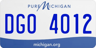 MI license plate DGO4012