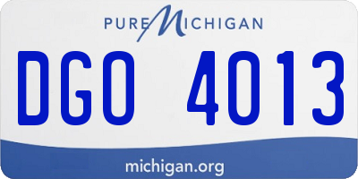 MI license plate DGO4013