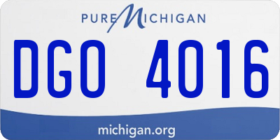MI license plate DGO4016