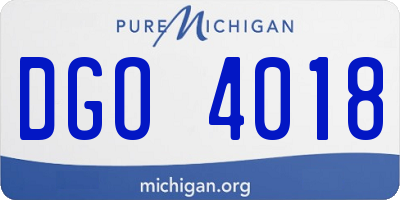 MI license plate DGO4018