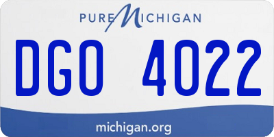 MI license plate DGO4022