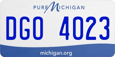 MI license plate DGO4023