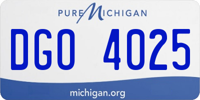 MI license plate DGO4025