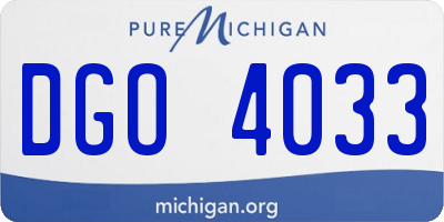 MI license plate DGO4033