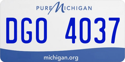 MI license plate DGO4037