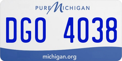 MI license plate DGO4038