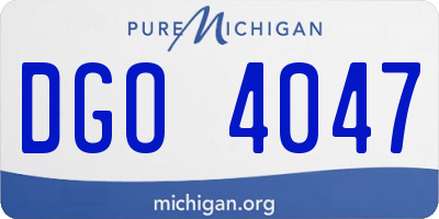 MI license plate DGO4047