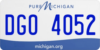 MI license plate DGO4052