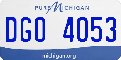 MI license plate DGO4053