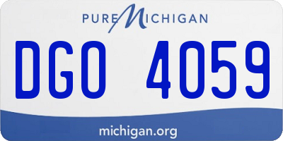 MI license plate DGO4059