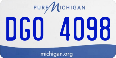 MI license plate DGO4098