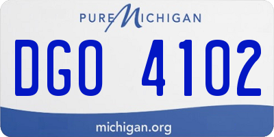 MI license plate DGO4102
