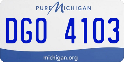 MI license plate DGO4103