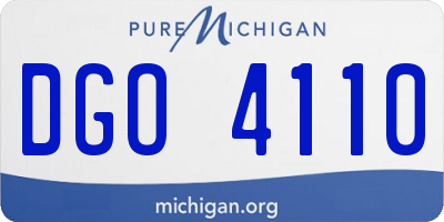 MI license plate DGO4110