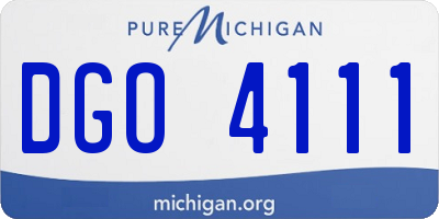 MI license plate DGO4111