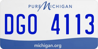 MI license plate DGO4113
