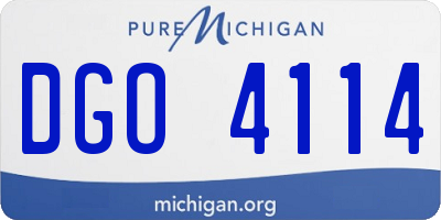 MI license plate DGO4114