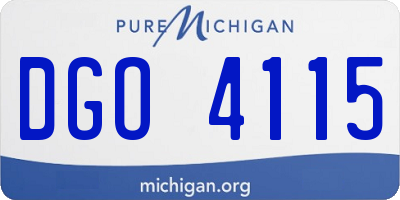 MI license plate DGO4115