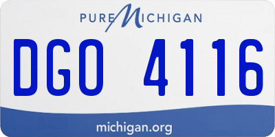 MI license plate DGO4116