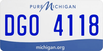 MI license plate DGO4118