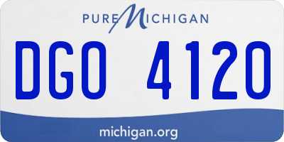 MI license plate DGO4120