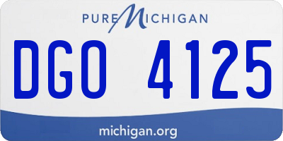 MI license plate DGO4125