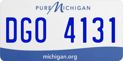 MI license plate DGO4131
