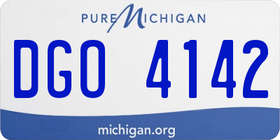 MI license plate DGO4142