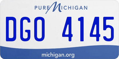 MI license plate DGO4145