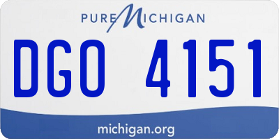 MI license plate DGO4151