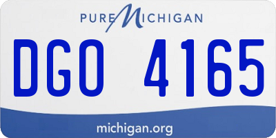 MI license plate DGO4165