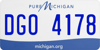 MI license plate DGO4178