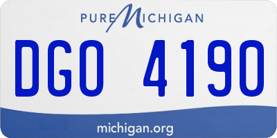 MI license plate DGO4190