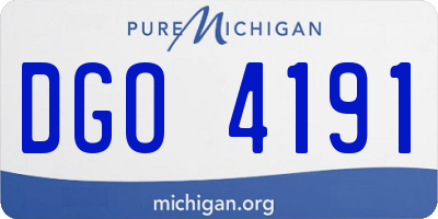 MI license plate DGO4191