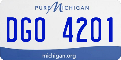 MI license plate DGO4201