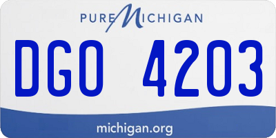 MI license plate DGO4203