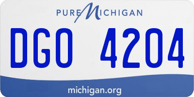 MI license plate DGO4204
