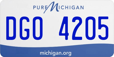 MI license plate DGO4205