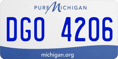 MI license plate DGO4206