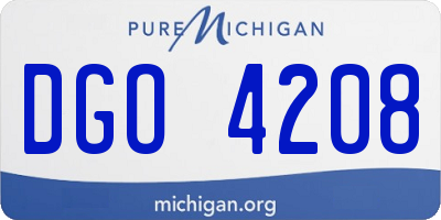 MI license plate DGO4208