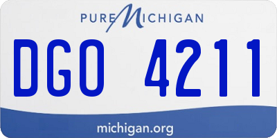 MI license plate DGO4211