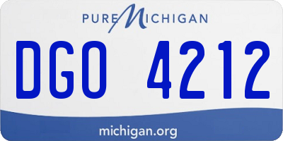 MI license plate DGO4212