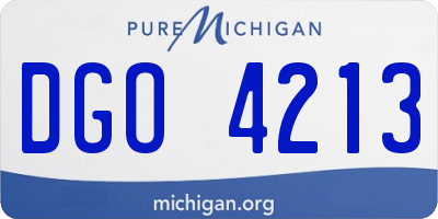 MI license plate DGO4213