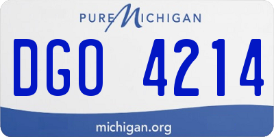 MI license plate DGO4214