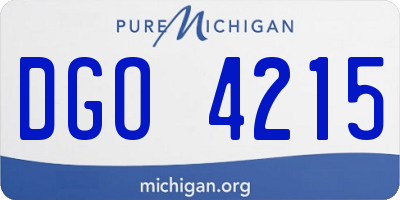MI license plate DGO4215