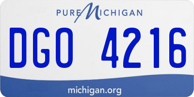 MI license plate DGO4216